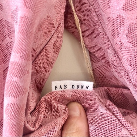 NWT Rae Dunn Pink Leopard Cropped Athletic Long Sleeved Top Size S - Picture 3 of 10